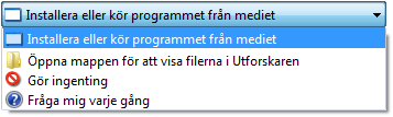 Installera eller kör programmet från mediet