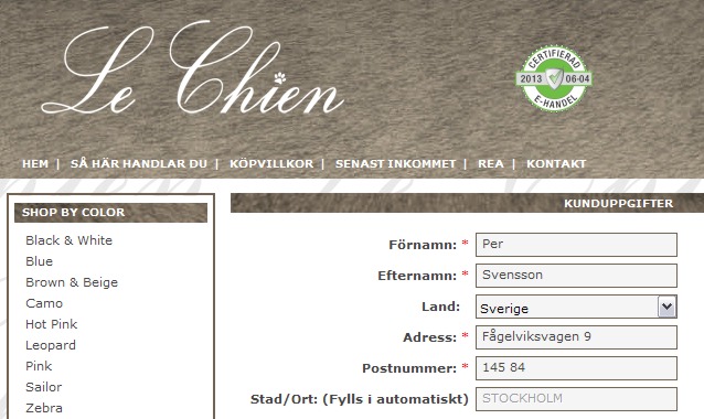 Le Chien - formulär
