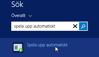 Sök efter 'Spela upp automatiskt'