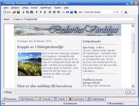 Fliken 'Nyhetsbrev'