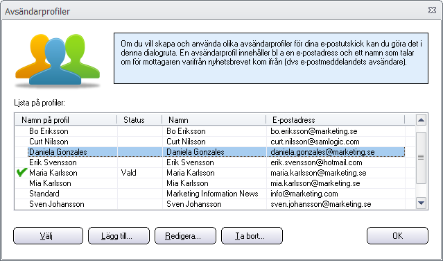 Lätt att byta avsändare i MultiMailer