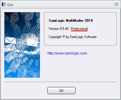 Här ser du om du har en Standard-, Professional- eller Enterprise-version av MultiMailer