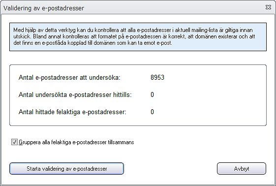 MultiMailers valideringsverktyg