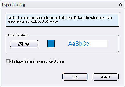 Dialogrutan 'Hyperlänkfärg'