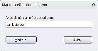 Dialogrutan 'Markera efter domännamn' (1)