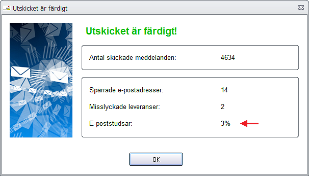  Dialogrutan 'Utsicket är färdigt' 