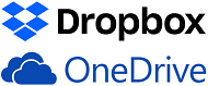 Logotyper - Dropbox och OneDrive