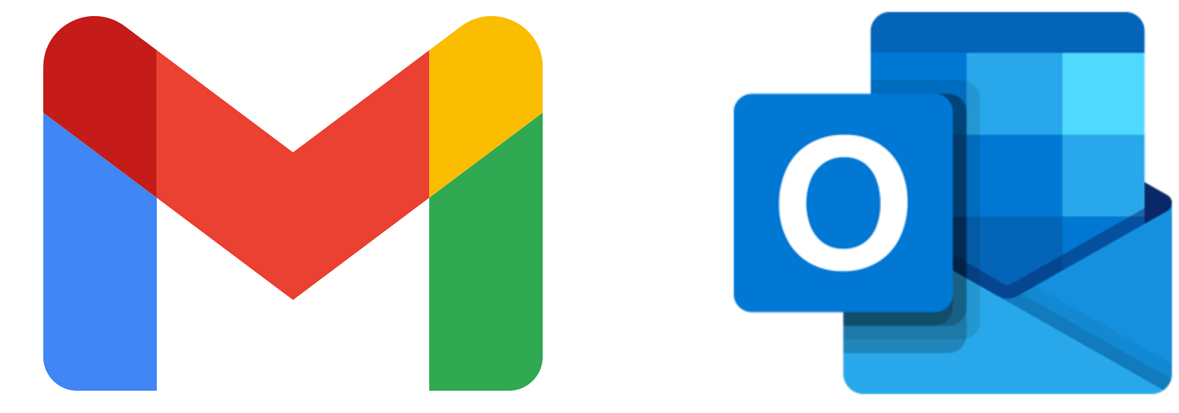 Logotyper för Gmail och Outlook