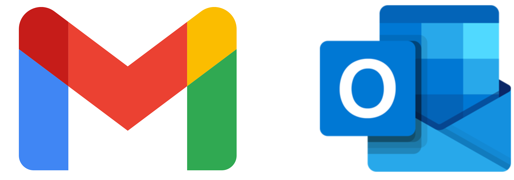 Logotyper fr Gmail och Outlook