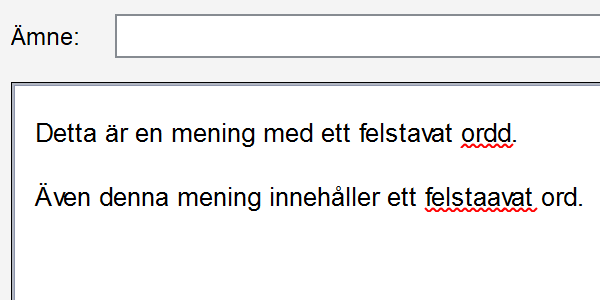 Två felstavade ord