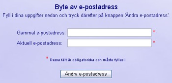 Byte av e-postadress