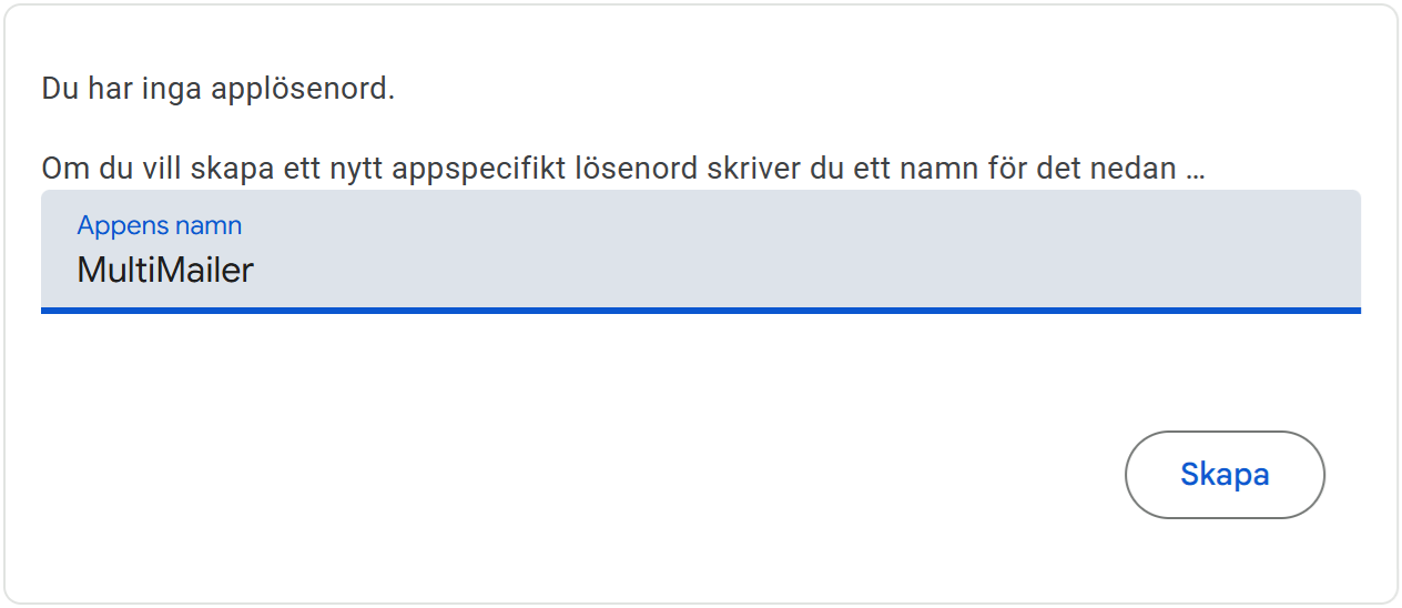 Appl�senord Skapa