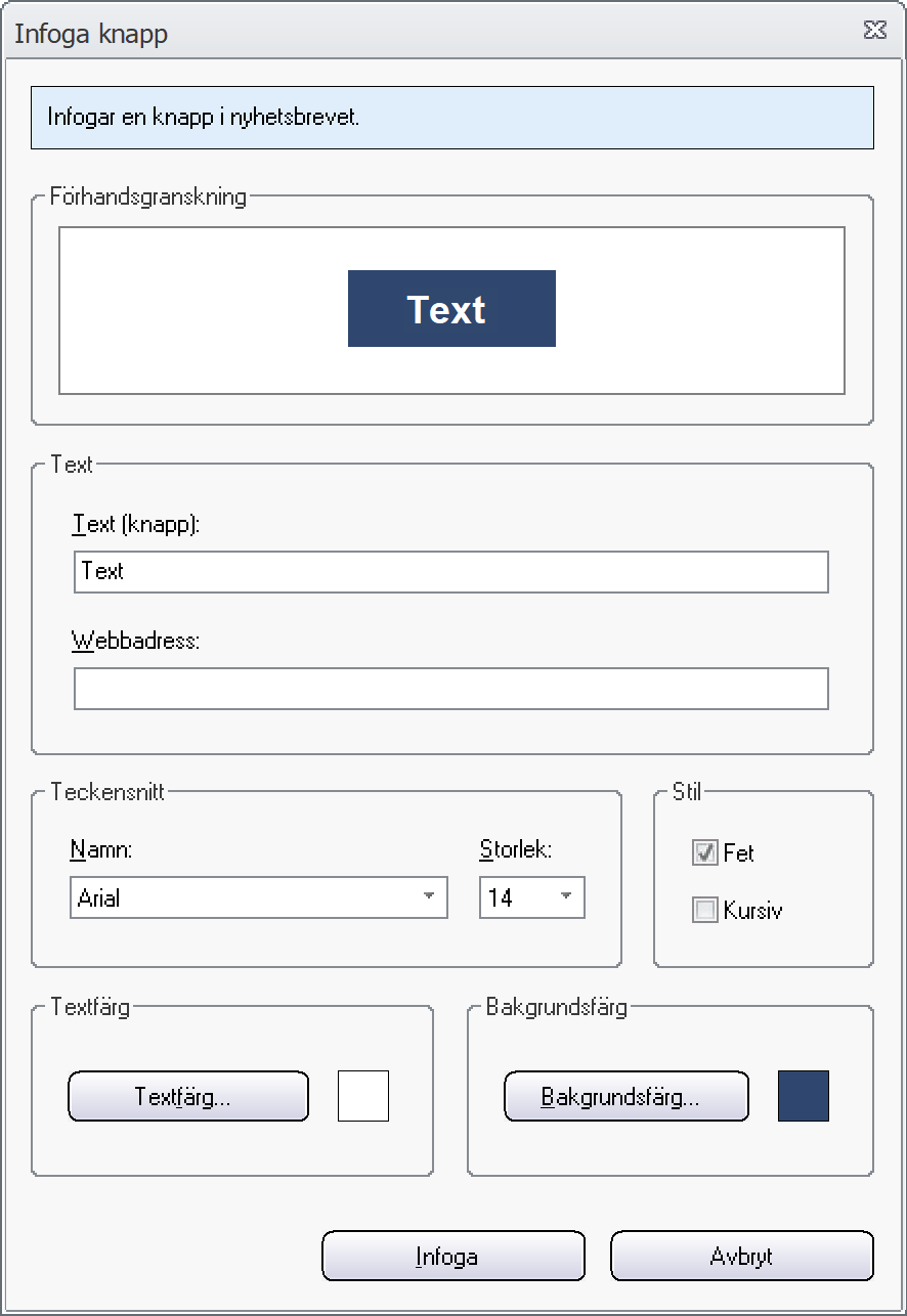 Dialogrutan 'Infoga knapp' (1)