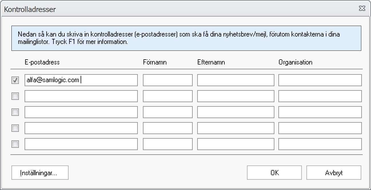 Kontrolladresser (2)