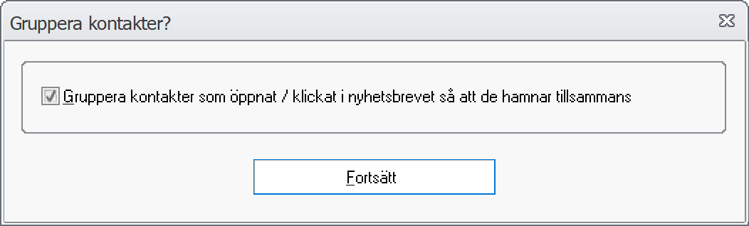 Dialogrutan Gruppera kontakter